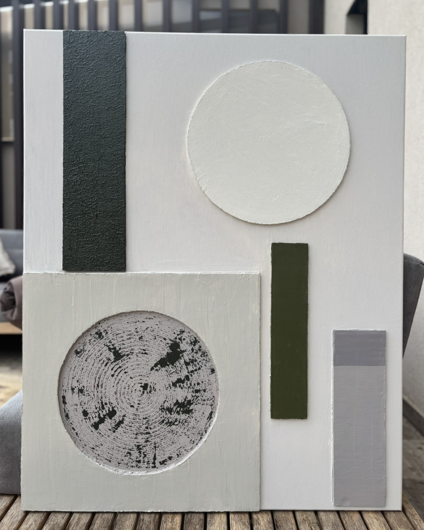 Minimal, 80x100 cm, geometriai, modern, struktura 5